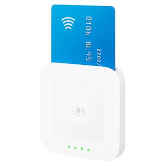 square card reader with card in it