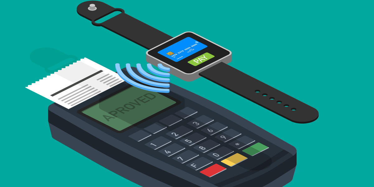 contactless payment on smartphone graphic