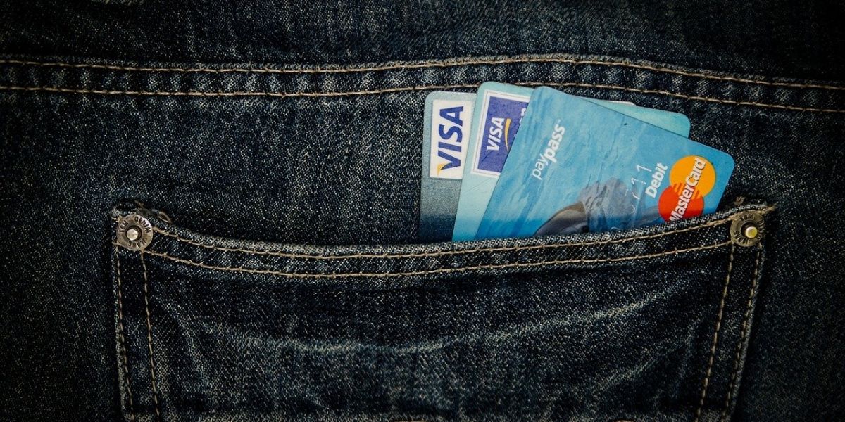 visa and mastercard cards in pocket